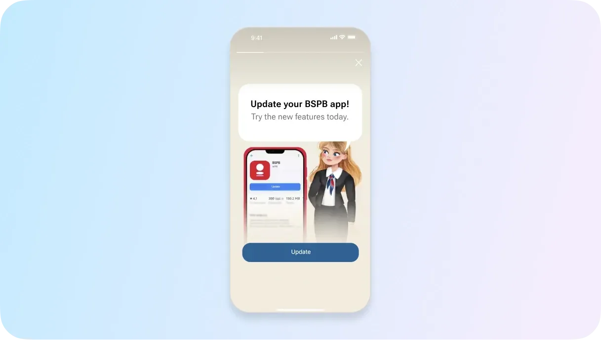 example of update in a mobile app